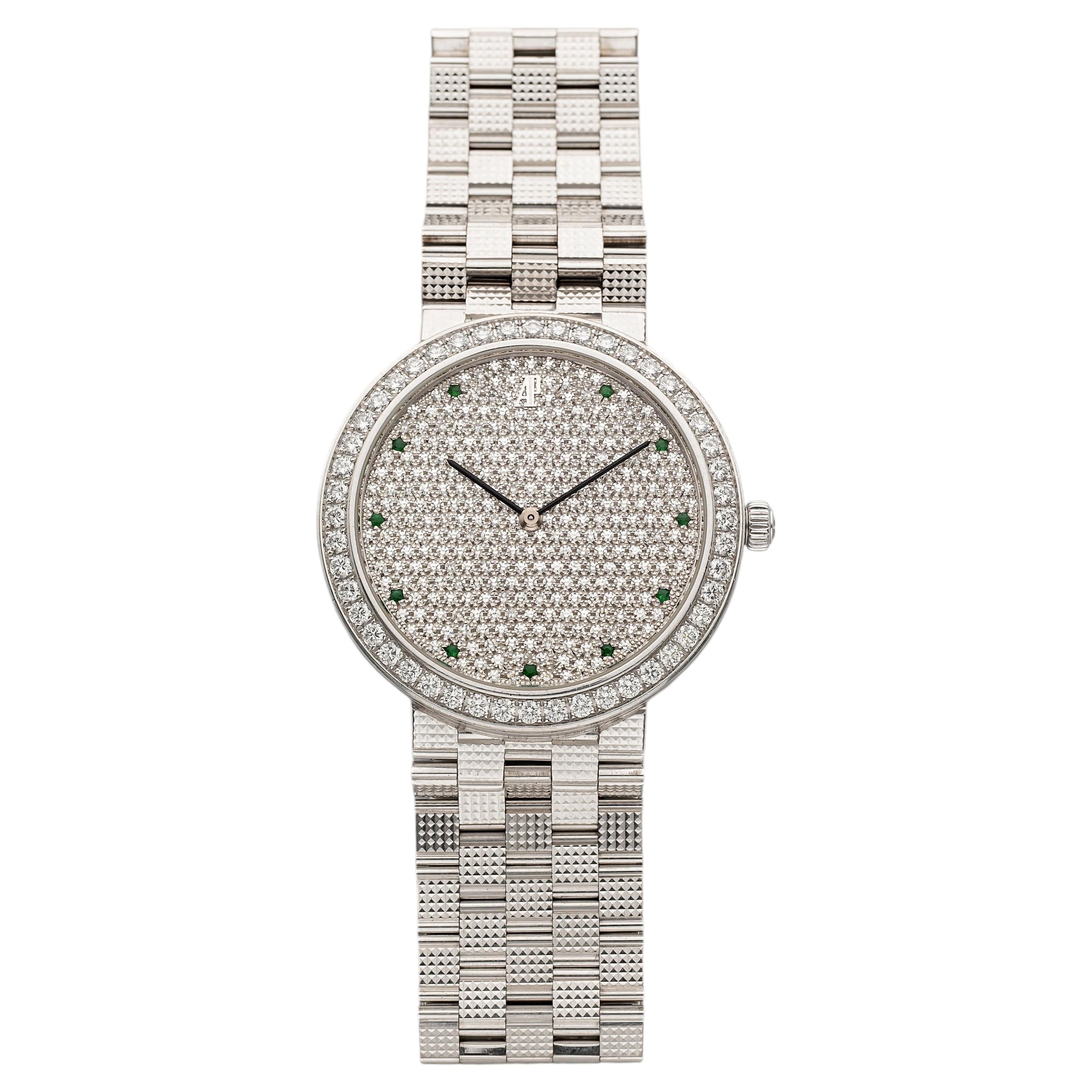 2004 Audemars Piguet Pave Ultra Thin 15071BC WG Diamond Pave Dial Manual 33 mm im Angebot