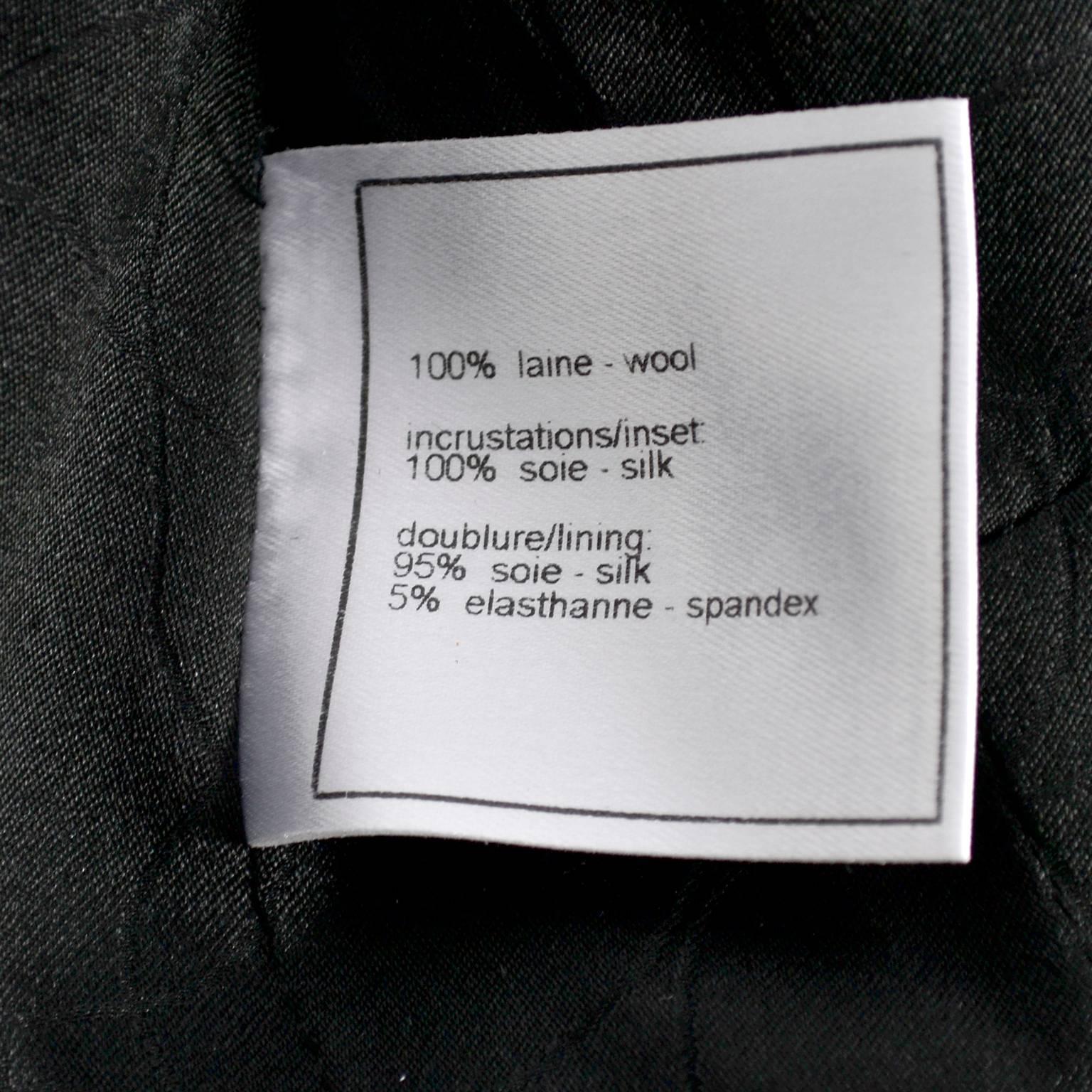 2004 Black Silk & Wool Chanel Jacket Ruching W Frayed Edges New w/ Tag 04 Sz 38 11
