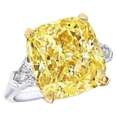 Bague fantaisie en diamant jaune de 20,04 carats  Couleur rare  VS2 Clarté