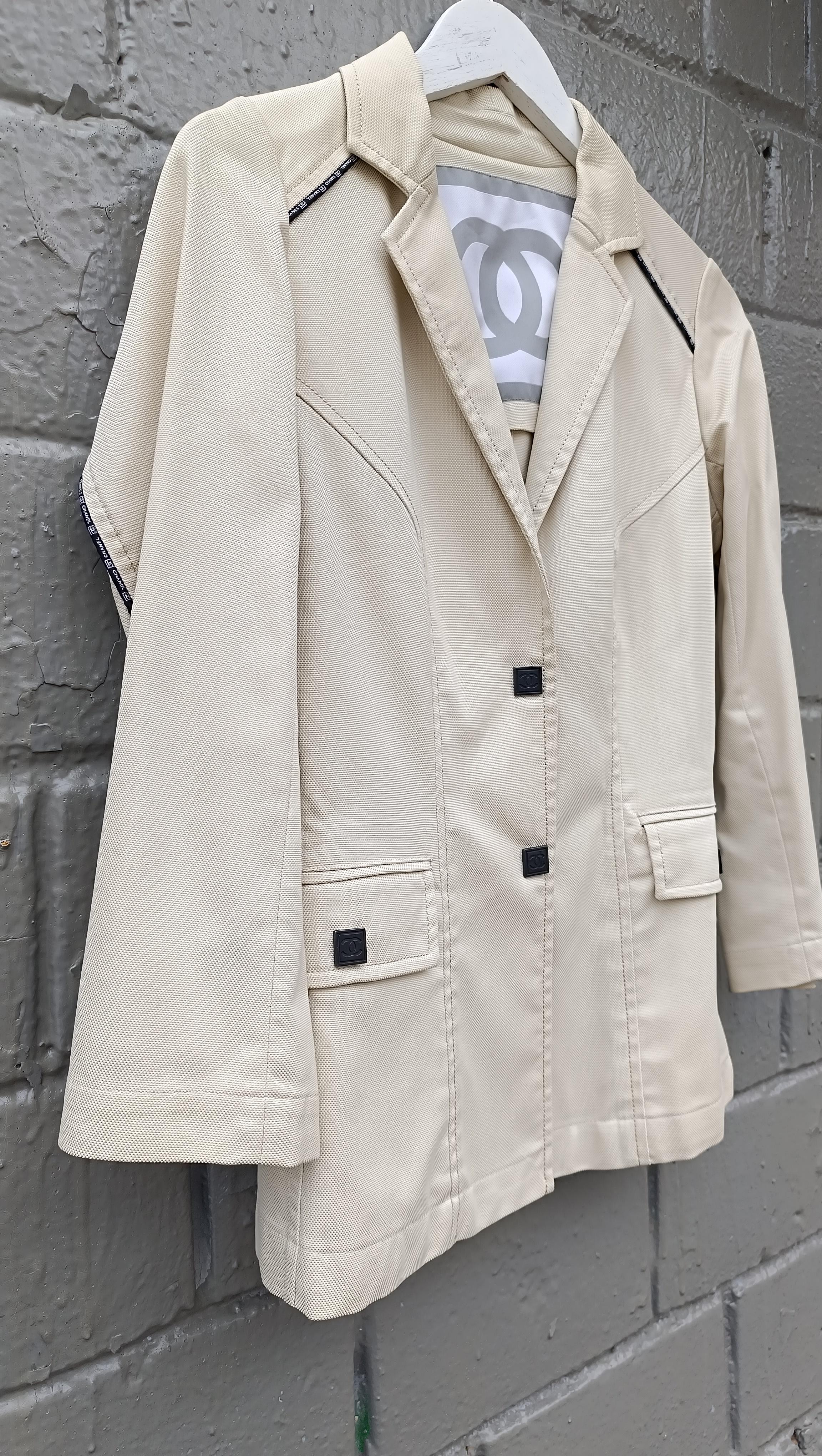2004 CHANEL 04P Sports Line Nylon Jacket White Ivory P22996V13528 For Sale 14