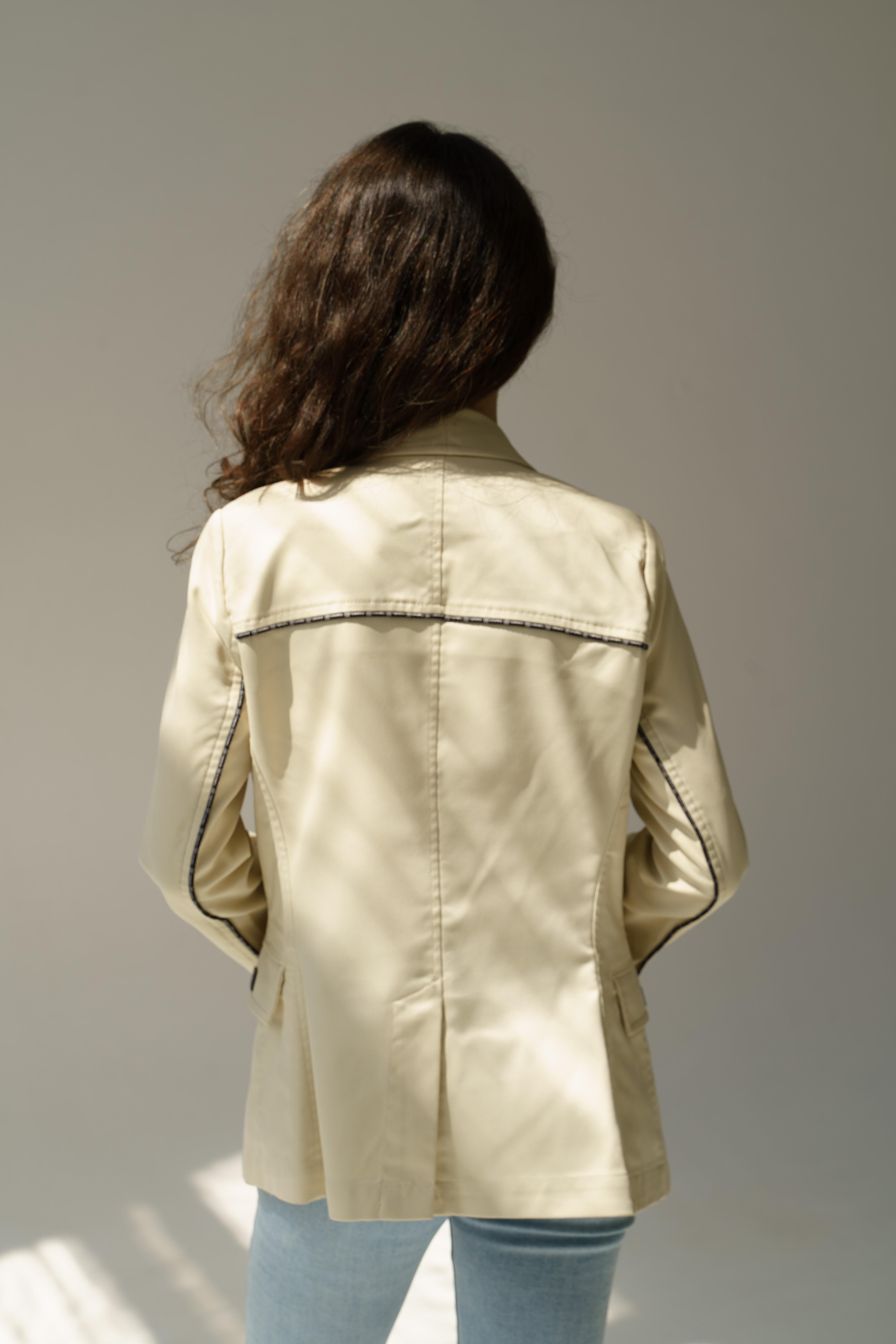 2004 CHANEL 04P Sports Line Nylon Jacket White Ivory P22996V13528 For Sale 2