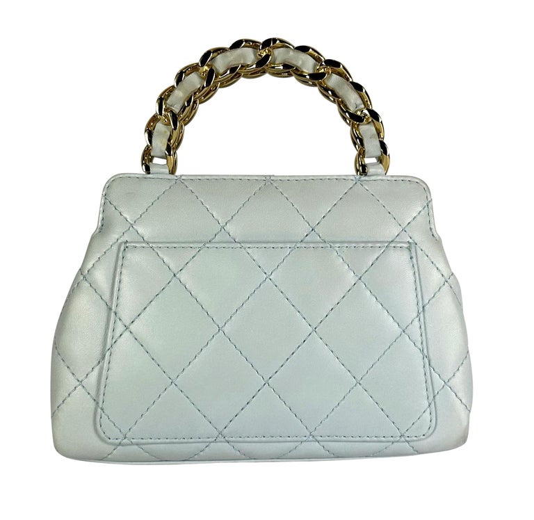 Sold at Auction: Chanel Round Blue Silk Shoulder Bag