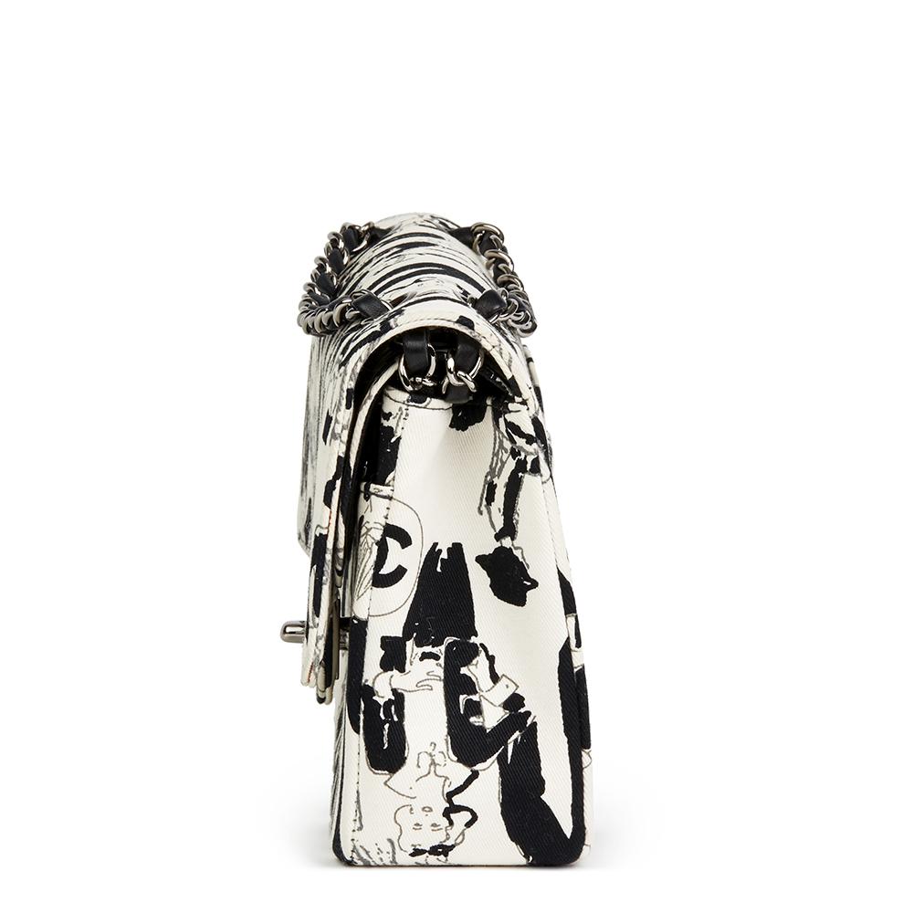 CHANEL
Black & White Printed Fabric Karl Lagerfeld Sketches Medium Classic Double Flap Bag

 Reference: HB2891
Serial Number: 8265332
Age (Circa): 2004
Accompanied By: Chanel Dust Bag, Authenticity Card, Care Booklet
Authenticity Details: