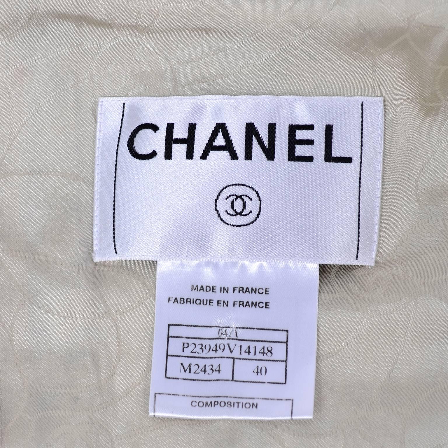 2004 Chanel Jacket in Lessage Fantasy Tweed Fringe & Rhinestone CC Logo Buttons 1