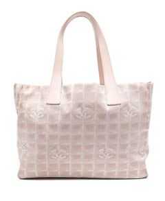 2004 Chanel Pink Logo Lurex Canvas Tote Bag