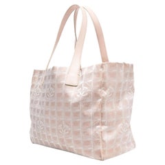 2004 Chanel Pink Logo Lurex Canvas Tote Bag