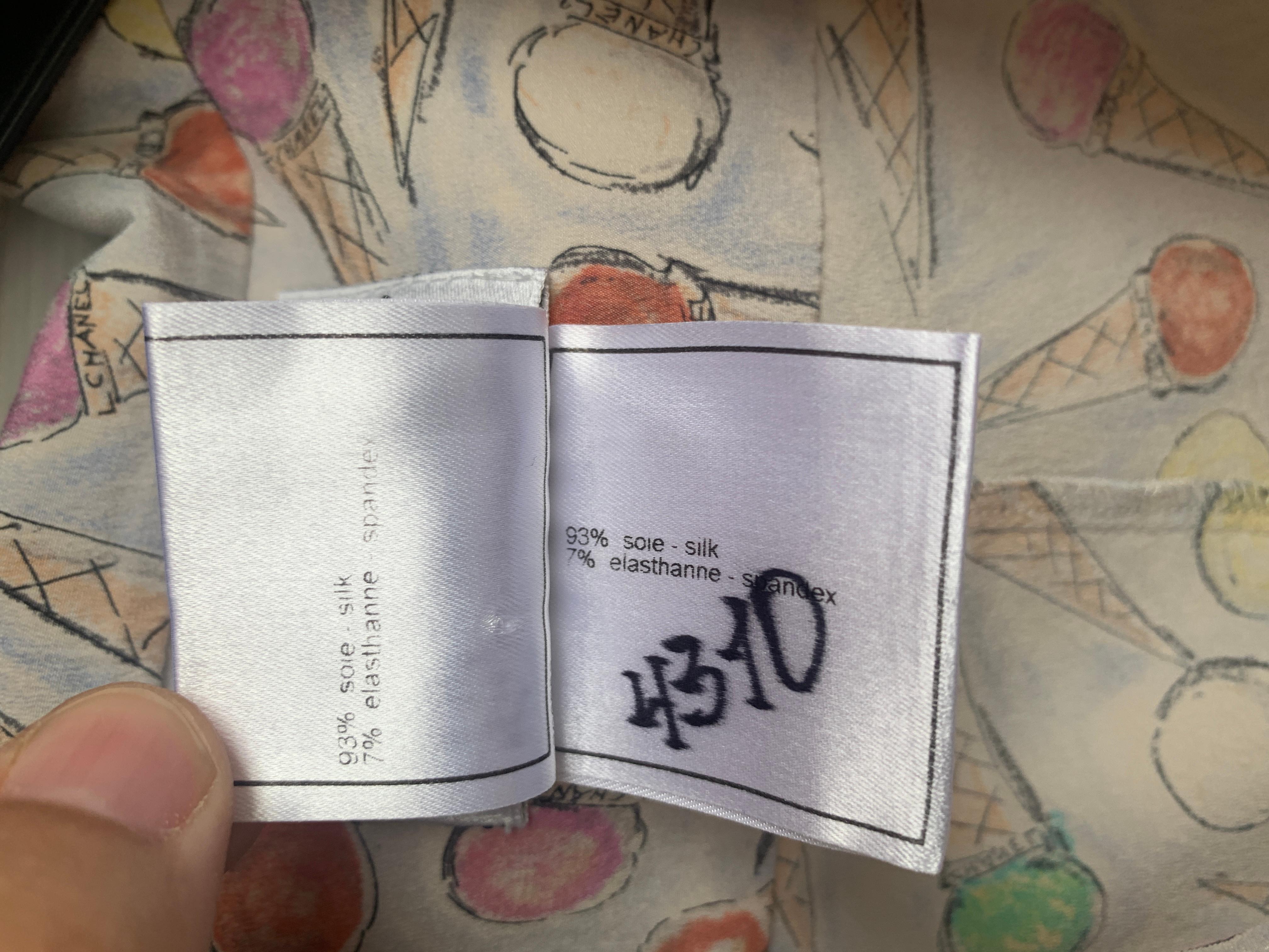 2004 Chanel Resort 2004 Chemisier imprimé cônes de glace Jennie Blackpink en vente 6