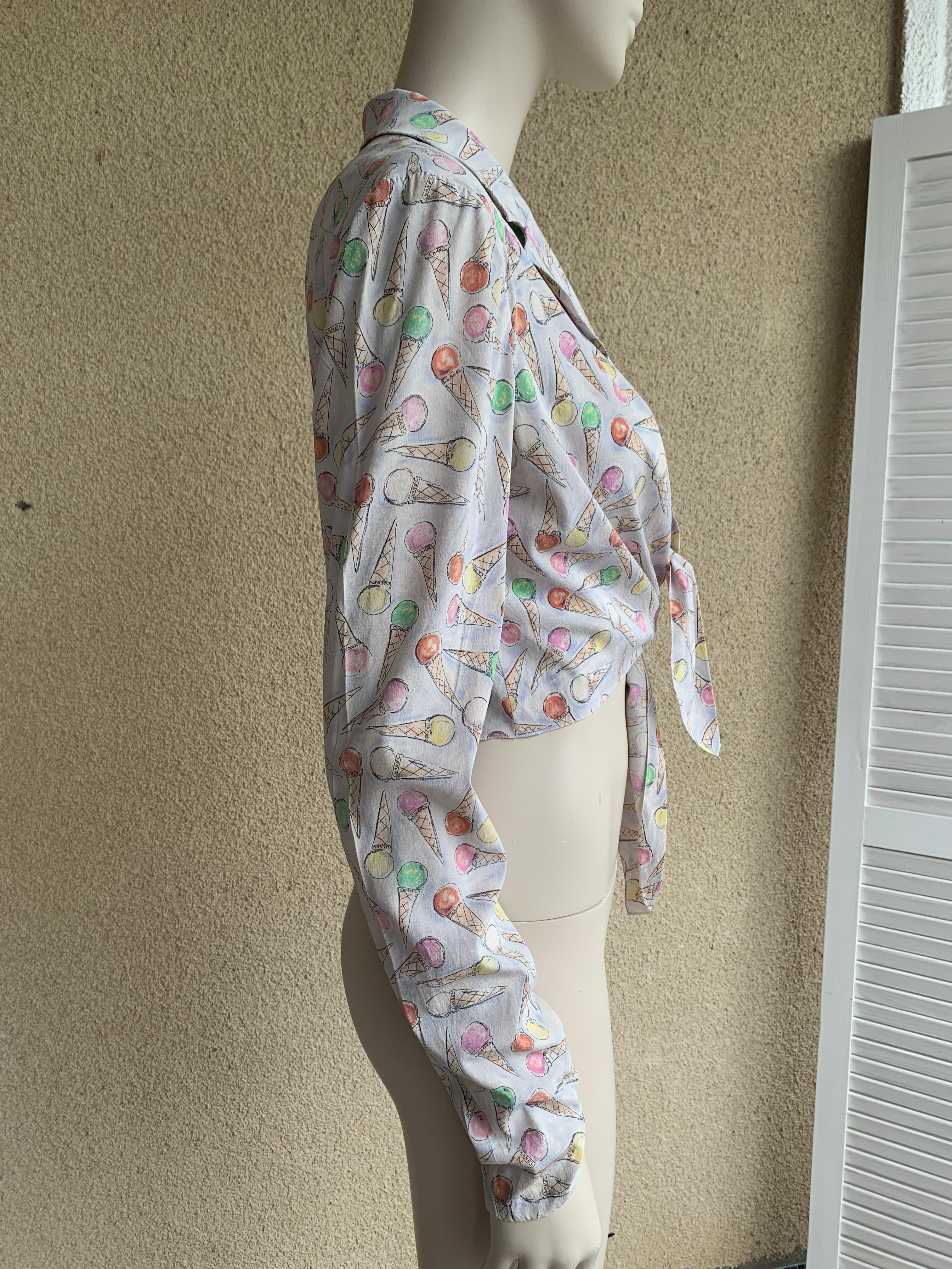 2004 Chanel Resort 2004 Chemisier imprimé cônes de glace Jennie Blackpink en vente 13