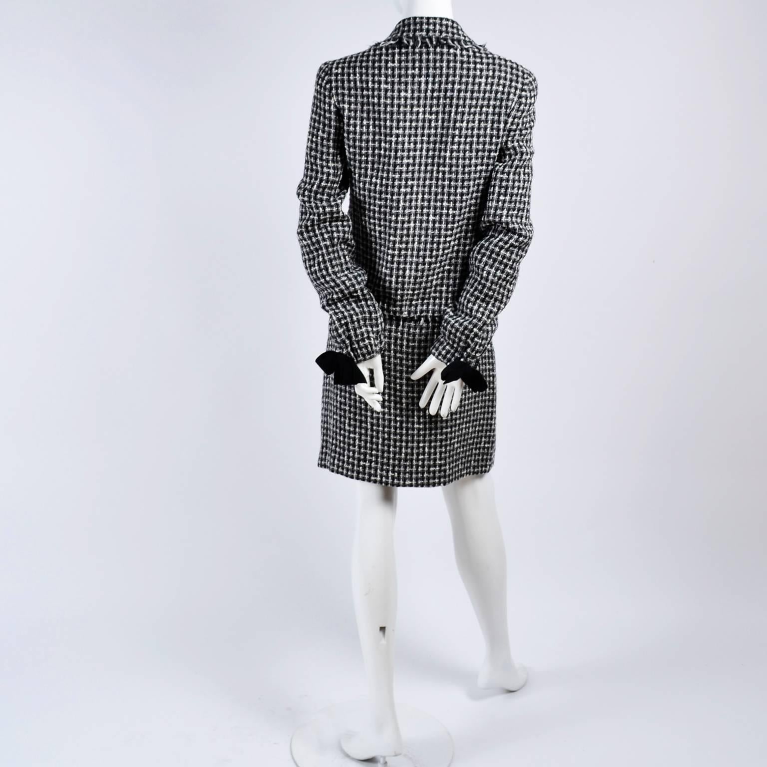Chanel Black and White Lesage Tweed Suit with Bows and Fringe, 2004  1