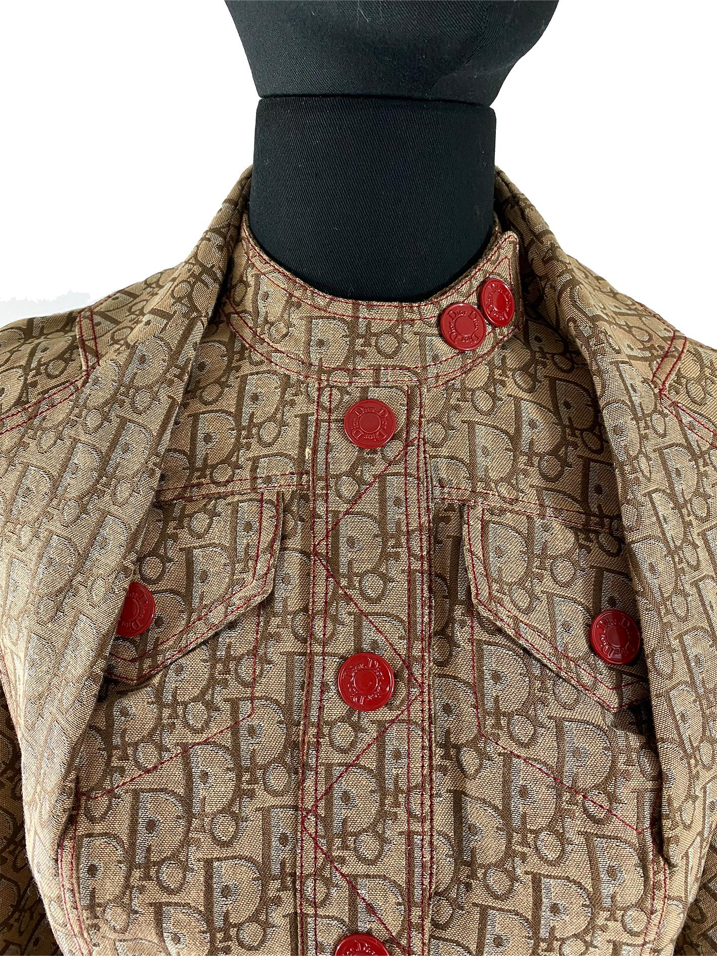 2004 Christian Dior Beige Monogrammierte Rasta Bar Jacke aus Baumwolle 1