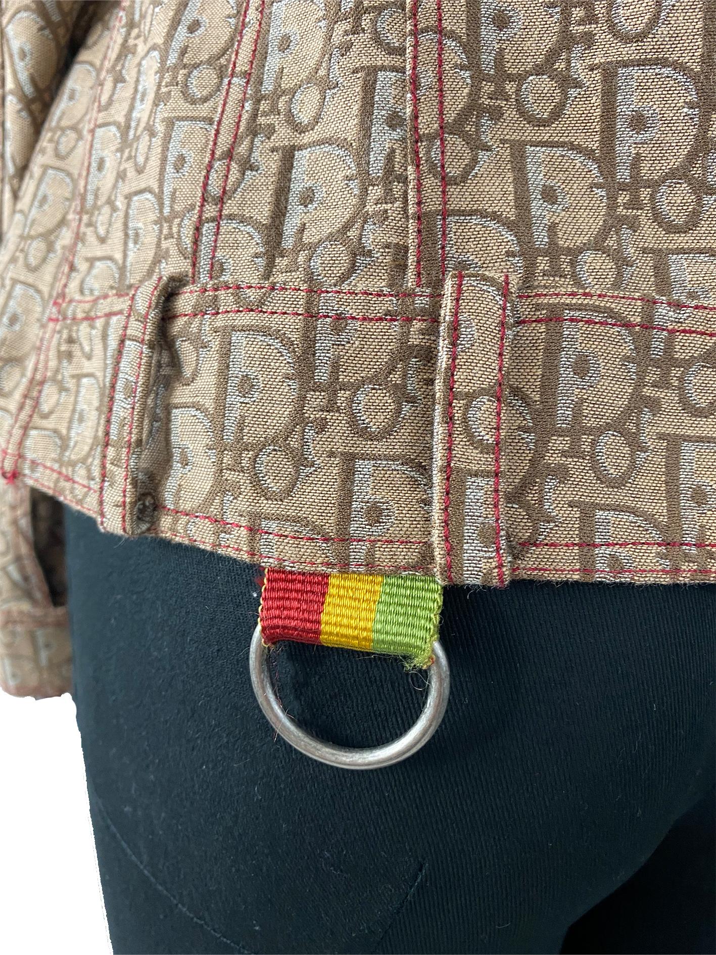 2004 Christian Dior Beige Monogrammierte Rasta Bar Jacke aus Baumwolle 2