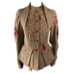 Christian Dior - Veste de bar Rasta en coton beige avec monogramme, 2004