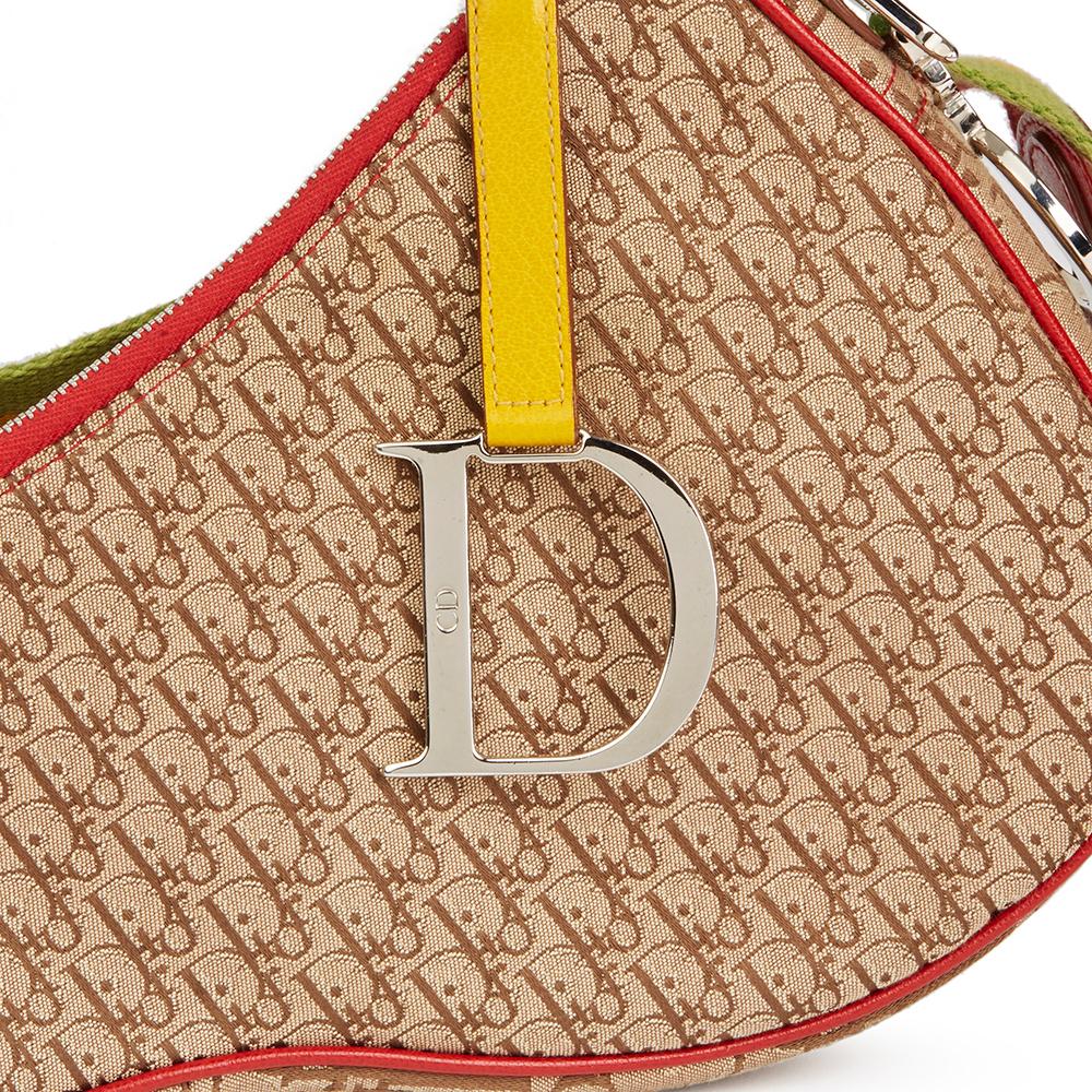 2004 Christian Dior Brown Monogram Canvas Rasta Saddle Bag  1