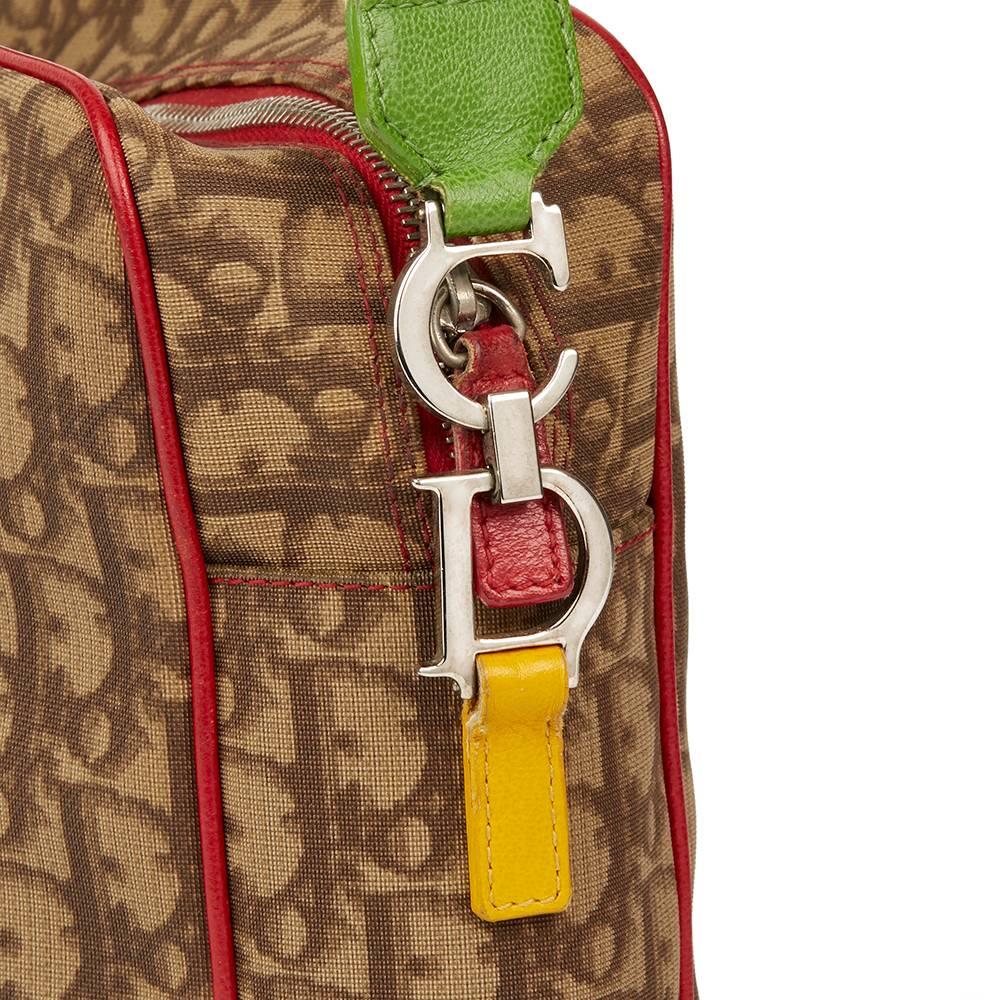 Women's 2004 Christian Dior Brown Monogram Coated Canvas Rasta 2 Crossbody Bag