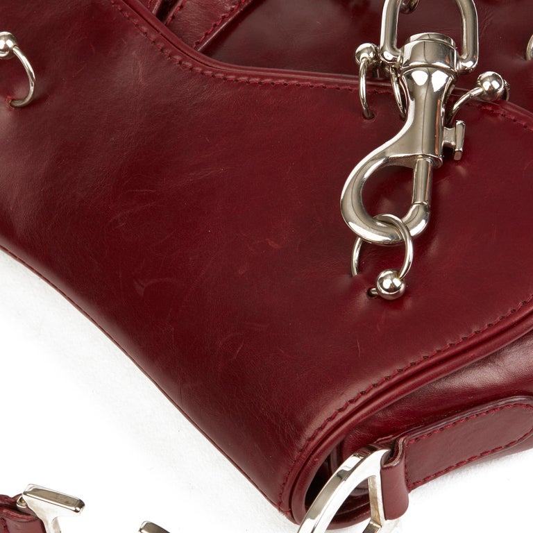 2004 Christian Dior Burgundy Smooth Calfskin Hardcore Piercing Saddle