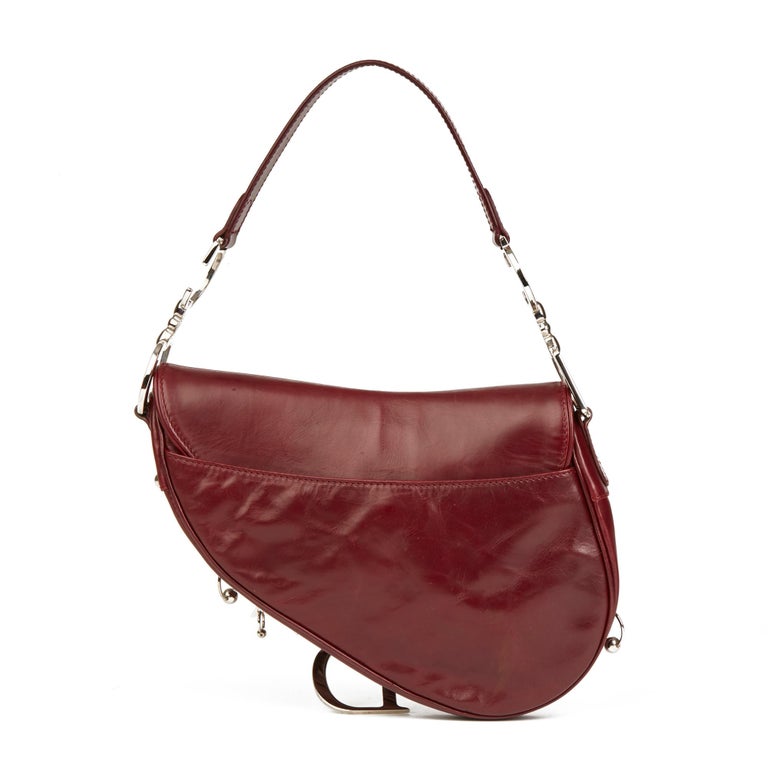 2004 Christian Dior Burgundy Smooth Calfskin Hardcore Piercing Saddle