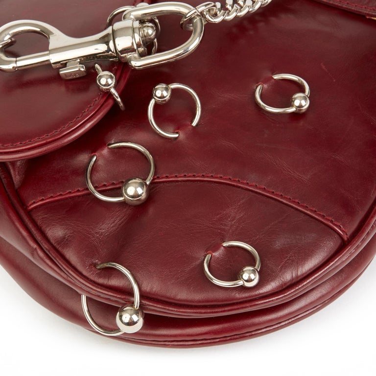 burgundy dior saddle bag