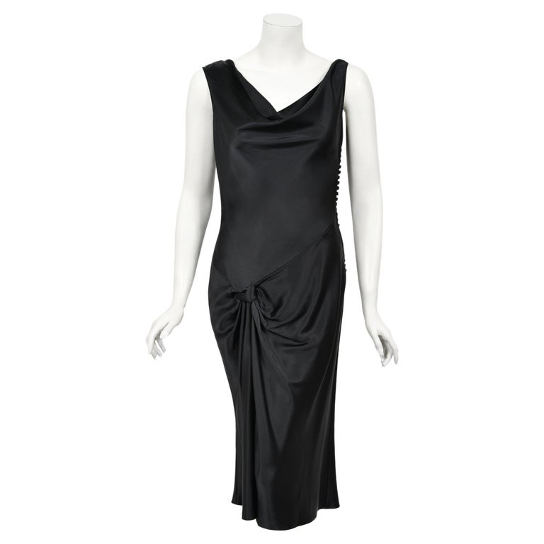 dior backless dress 1999 Christian Dior by Galliano Sapphire Blue Eyelash Silk Bias-Cut Gown