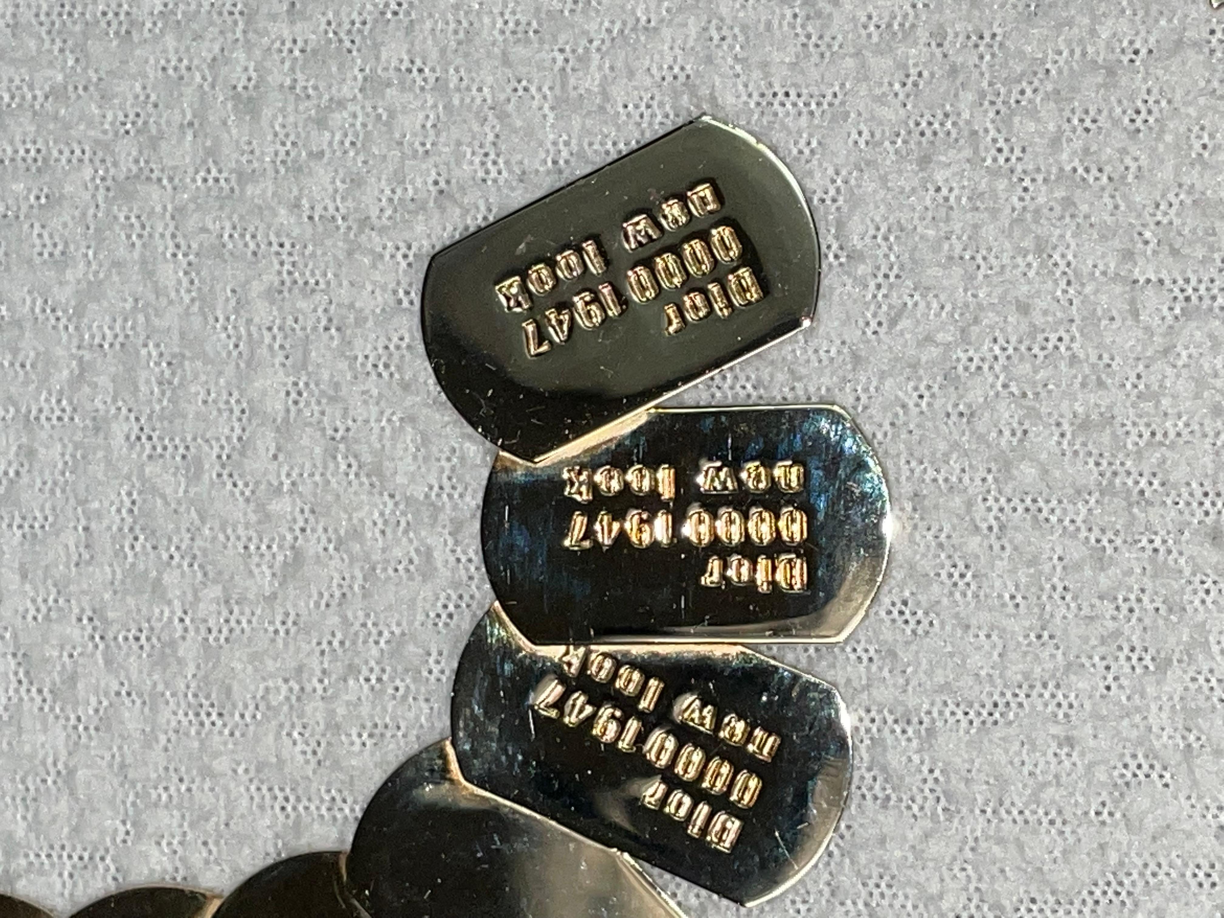 2004 Christian Dior by John Galliano Gold Dog Tag Ear Cuff Large Choker