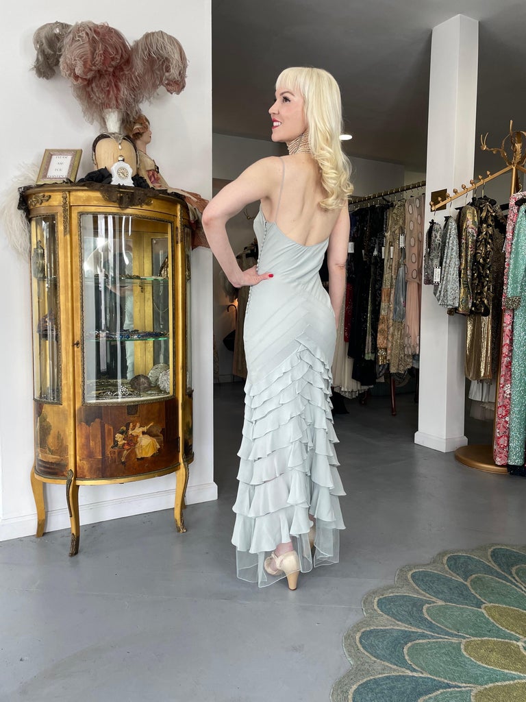 2004 Christian Dior by John Galliano Ice-Blue Silk and Tulle