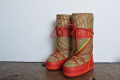 2004 Christian Dior by John Galliano Rasta Diorissimo Logo Moon Snow Boots 35-37