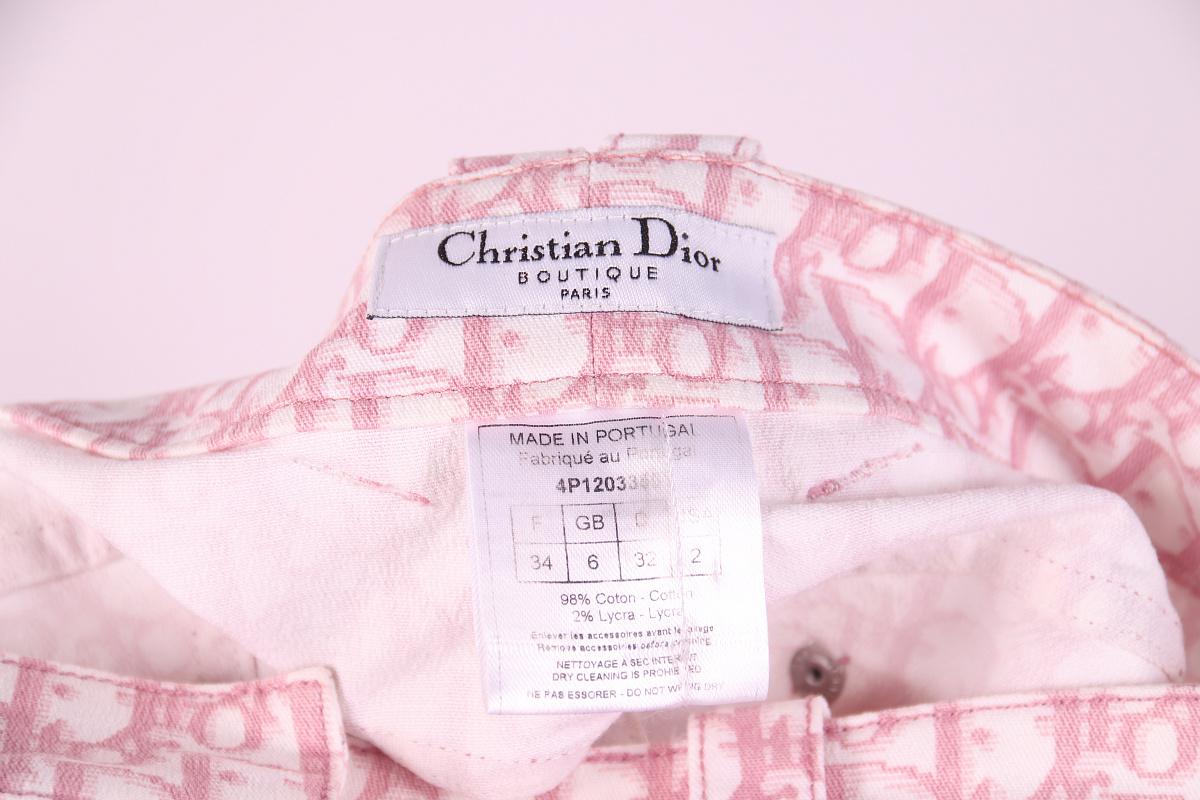 Women's 2004 Christian Dior Galliano Monogram Denim Suit For Sale