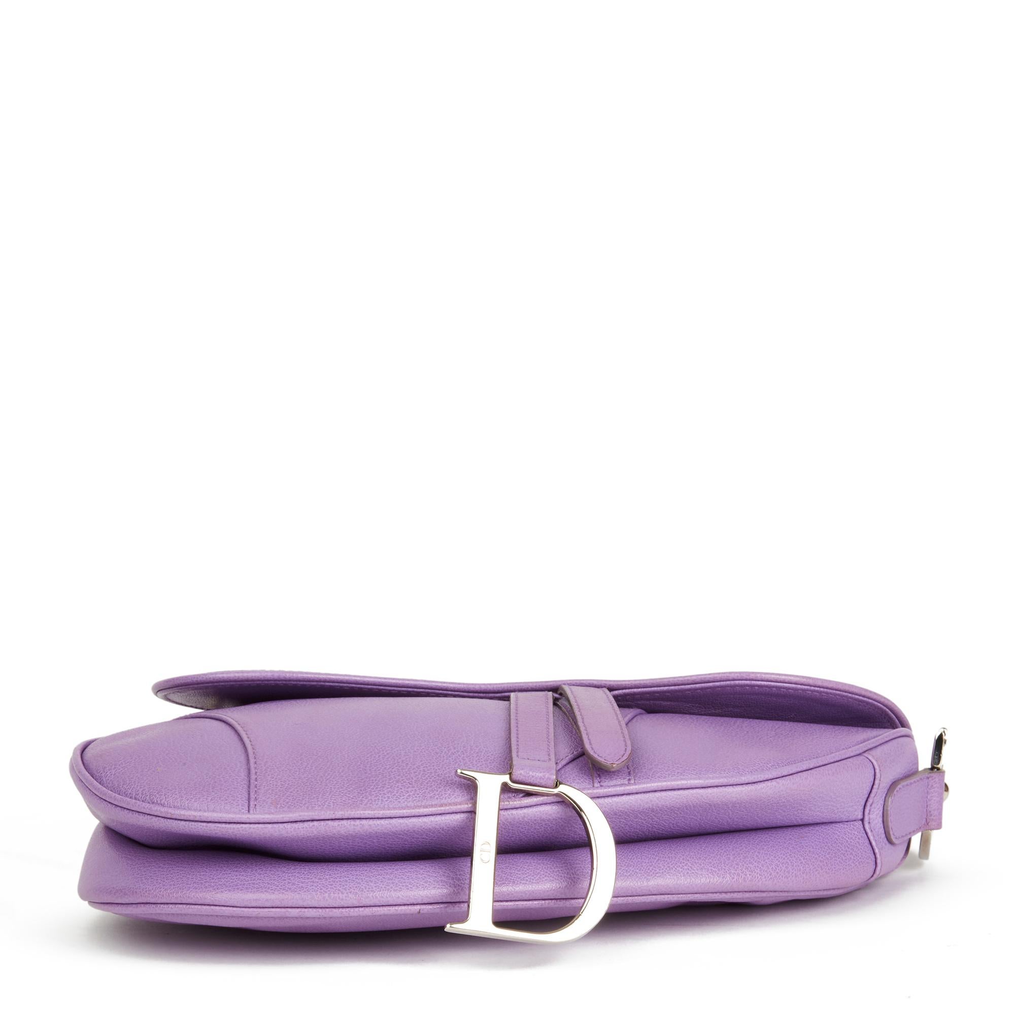 purple dior saddle bag