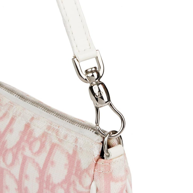 Christian Dior saddle bag with saddle pouch White × Pink Blossom Canvas  used