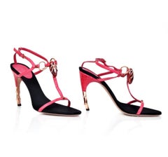 2004 Collectible Vintage Tom Ford for Gucci Pink Croc Embellished Sandals  Sz 8