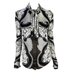 2004 Cruise Gucci by Tom Ford Brown Paisley Button Down Top