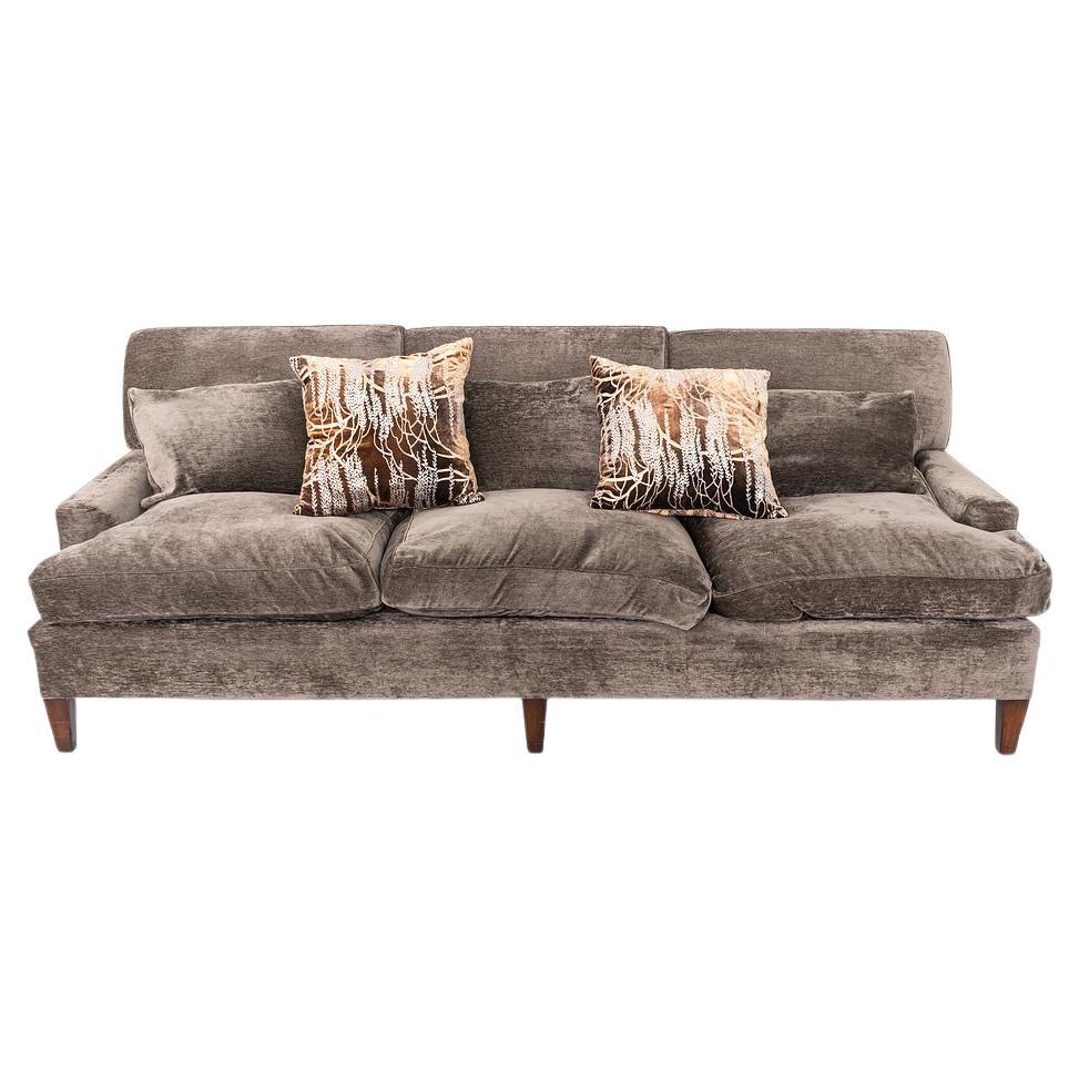 2004 Custom Kensington Sofa by Jonas in Grey Velvet Fabric