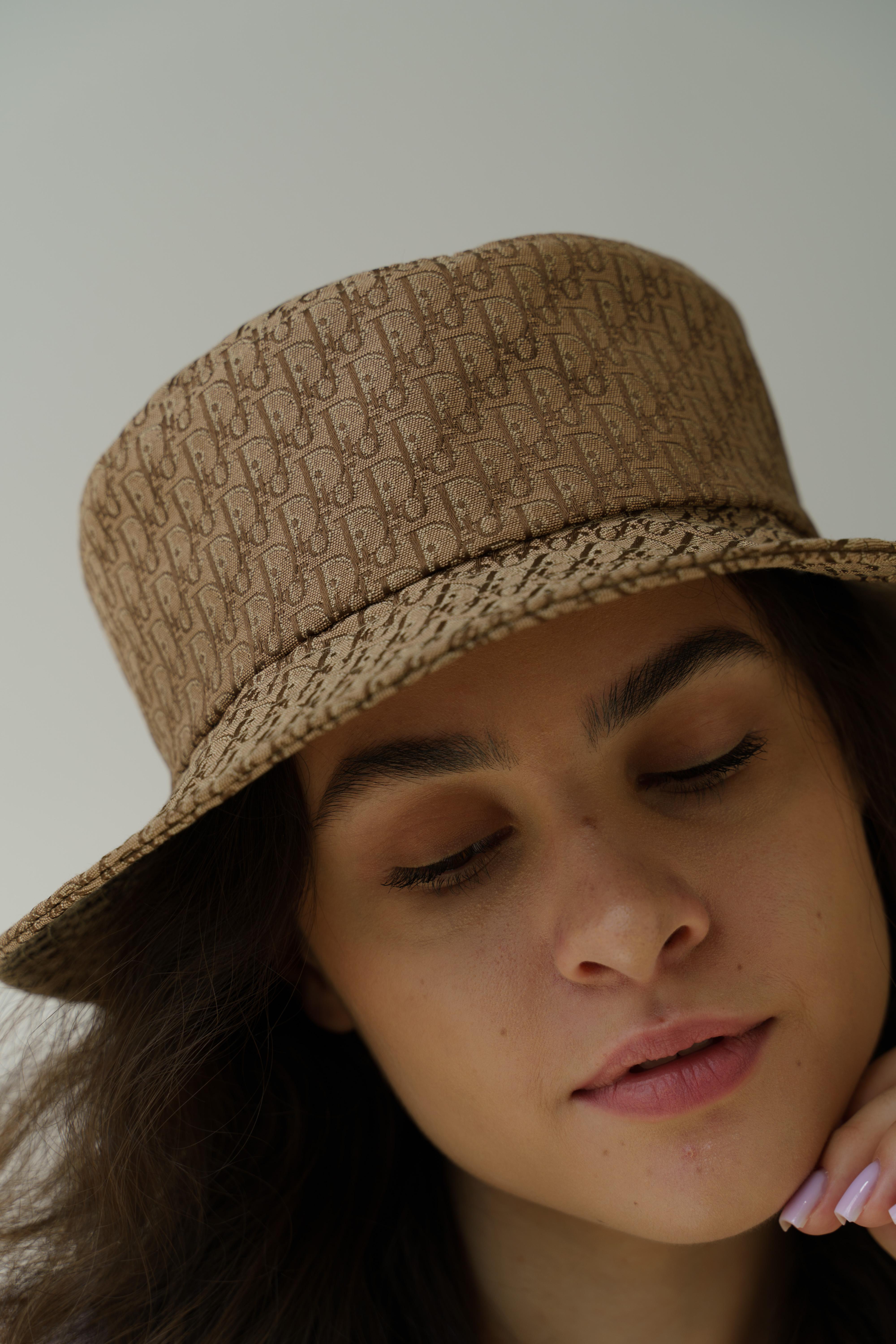 Marron Dior Galliano Oblique Jacquard Bucket Hat Diorissimo Trotter 2004