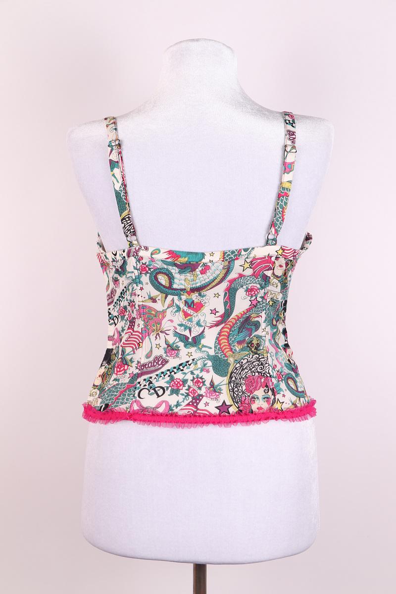da uomo o donna 2004 Dior Tattoo Logo Corsetto Corsetto top collezione Gitane in vendita