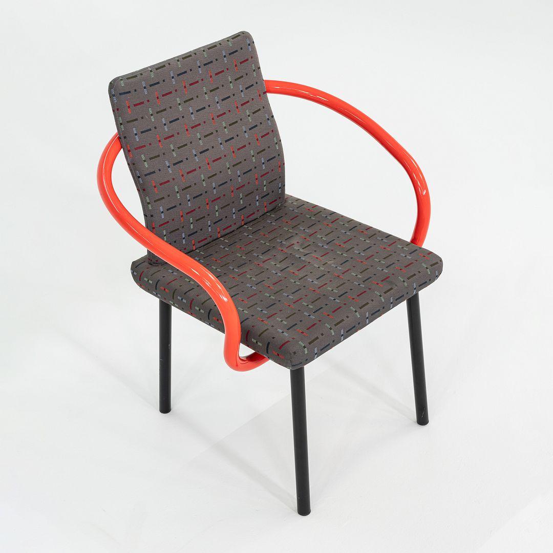 2004 Ettore Sottsass for Knoll Mandarin Dining Chair in Orange with Upholstery For Sale 3