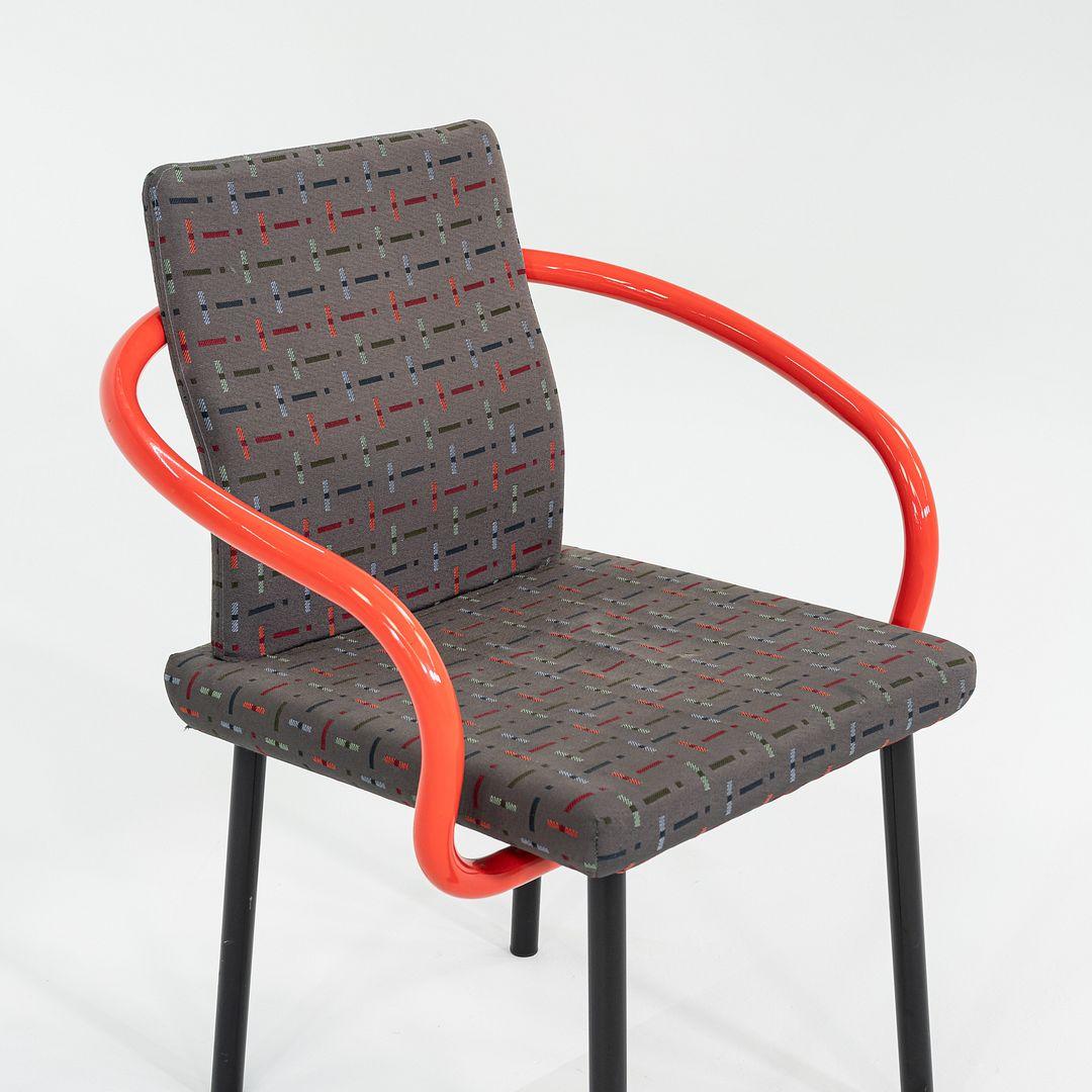 2004 Ettore Sottsass for Knoll Mandarin Dining Chair in Orange with Upholstery For Sale 4