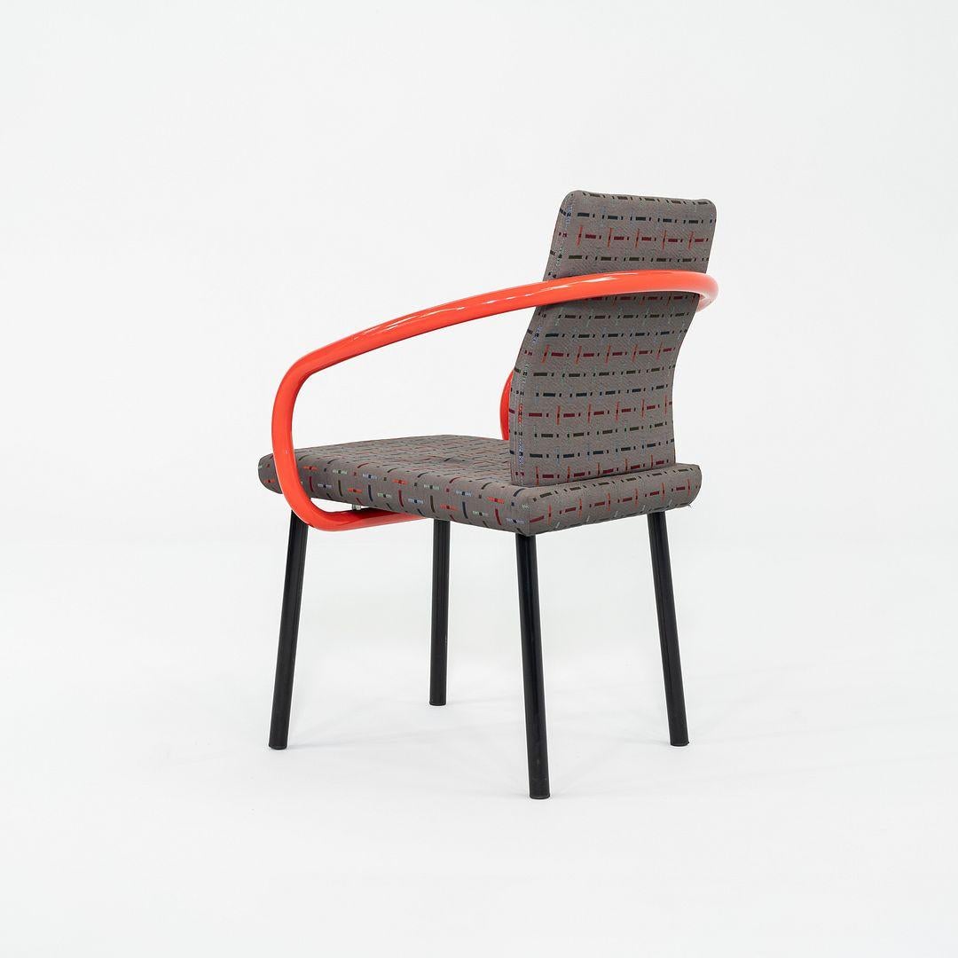 American 2004 Ettore Sottsass for Knoll Mandarin Dining Chair in Orange with Upholstery For Sale