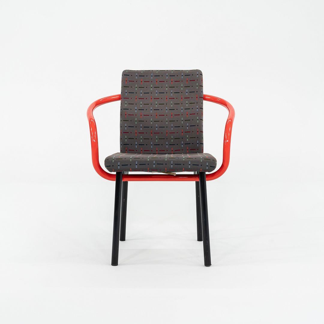 2004 Ettore Sottsass for Knoll Mandarin Dining Chair in Orange with Upholstery For Sale 1