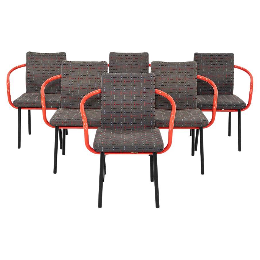 2004 Ettore Sottsass for Knoll Mandarin Dining Chair in Orange with Upholstery