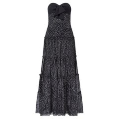 2004 Giorgio Armani Black Label Strapless Monochrome Dress