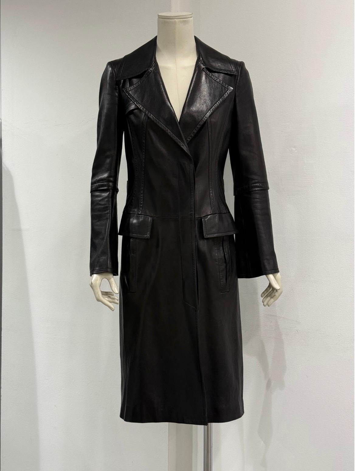 2004 Gucci by Tom Ford leather trench coat For Sale at 1stDibs