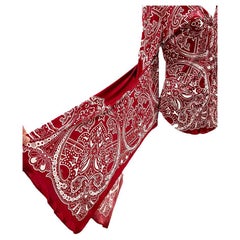 2004 Gucci by Tom Ford Paisley Print Bat Wing Top