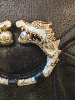2004 Gucci dragon by Tom Ford black leather gold tone hardware