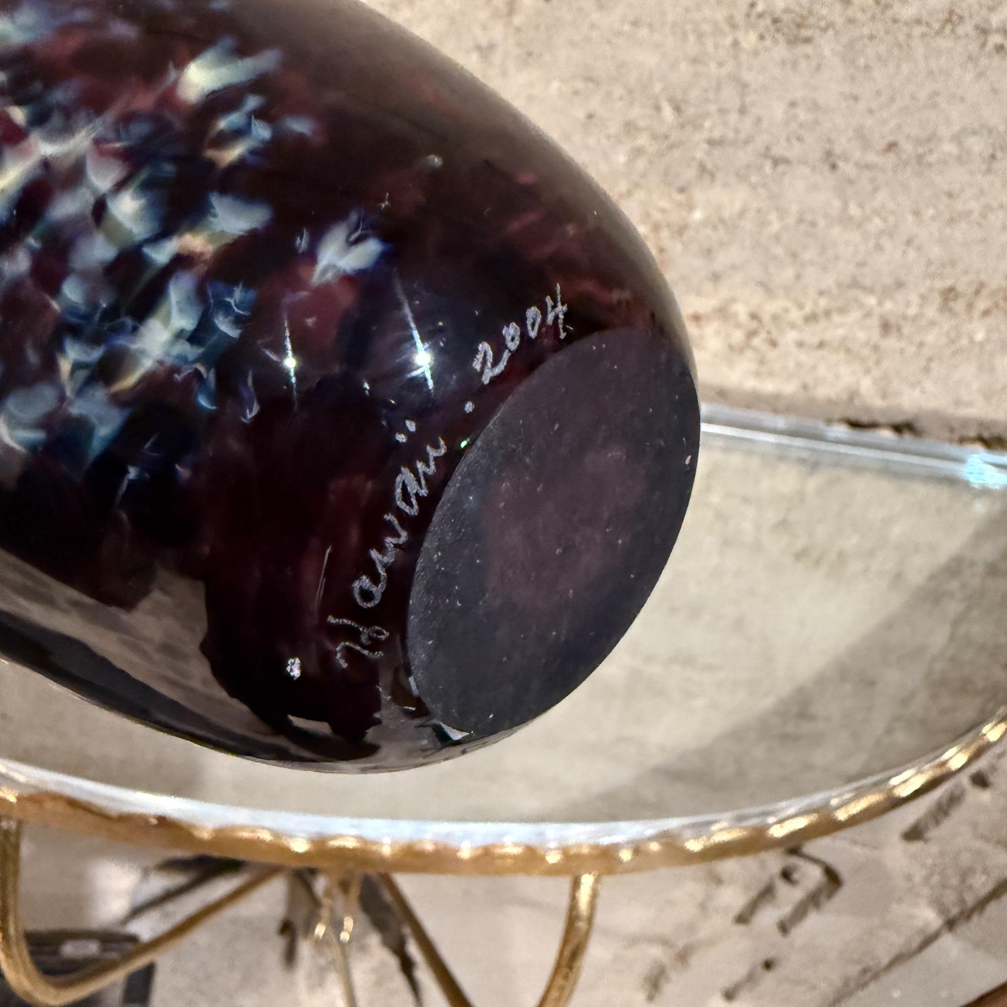 Vase d'art en verre d'Hawaï Big Island rouge et noir Hugh Jenkins + S. Ross, 2004 en vente 8