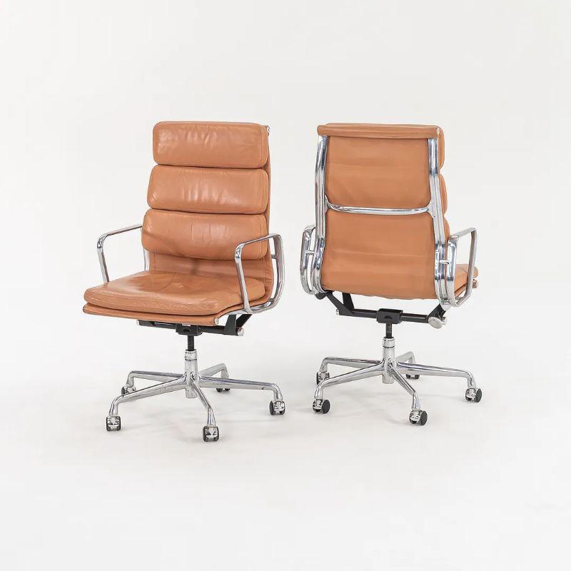 2004 Herman Miller Eames Soft Pad Executive Desk Chairs in Tan Leather For Sale 5