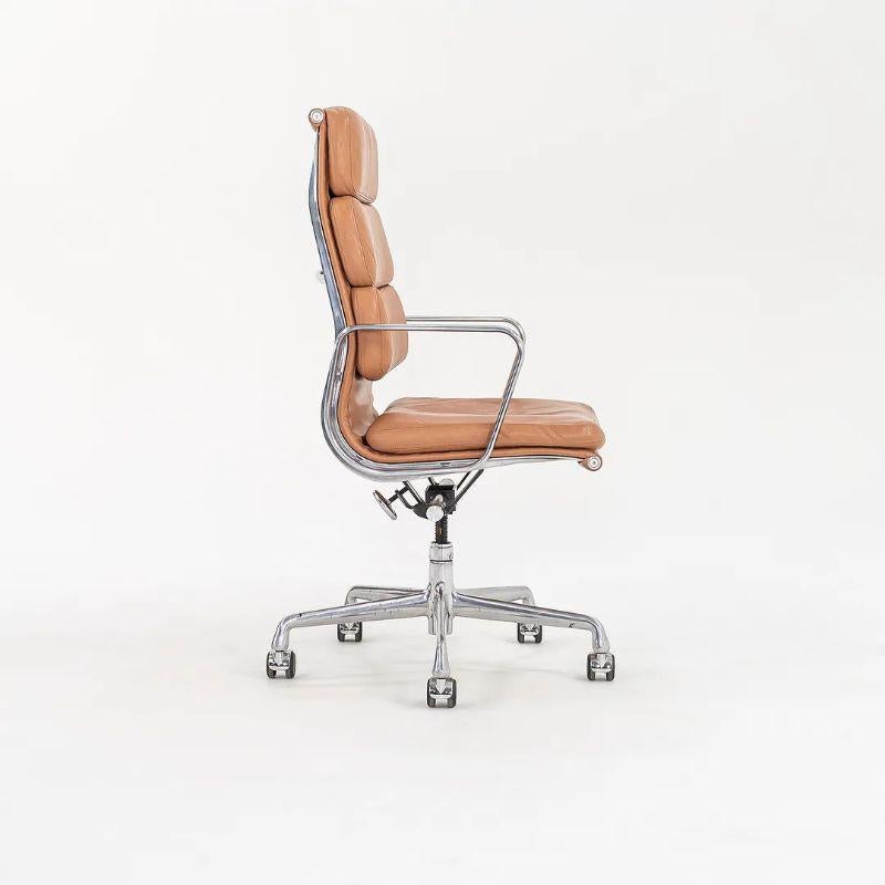 Modern 2004 Herman Miller Eames Soft Pad Executive Desk Chairs in Tan Leather For Sale