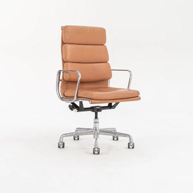 American 2004 Herman Miller Eames Soft Pad Executive Desk Chairs in Tan Leather For Sale
