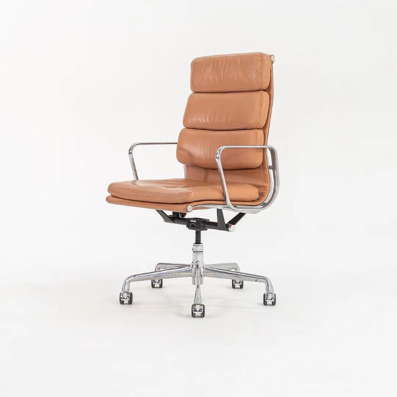 2004 Herman Miller Eames Soft Pad Executive Desk Chairs in Tan Leather For Sale 1