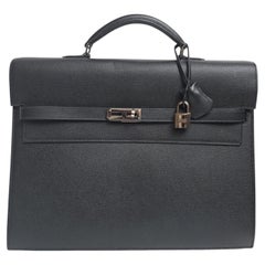 2004 Hermes Black Epsom Sac Kelly Depeche 34