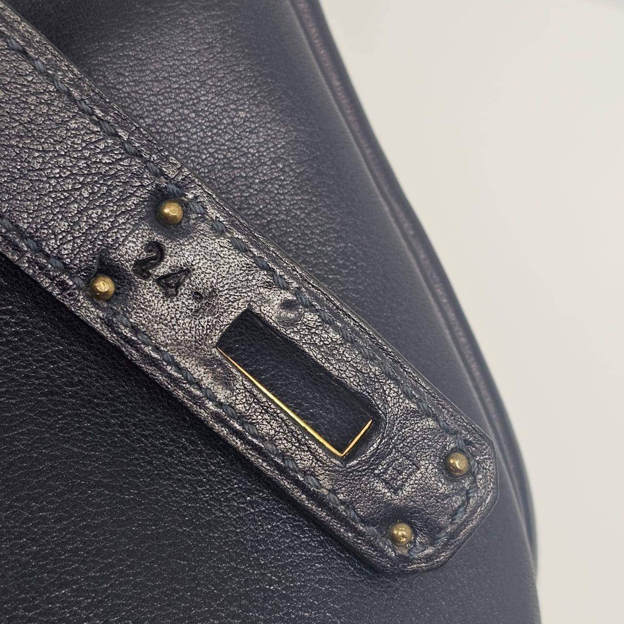 2004 Hermes Bolso Kelly 35 Azul Índigo Swift Retourne 8