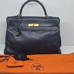2004 Hermes Blue Indigo Swift Retourne Kelly 35 Bag
